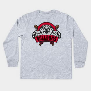 Bulldogs Baseball Logo Kids Long Sleeve T-Shirt